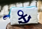 Preview: Segeltuch Kulturtasche mit blauen Anker groß